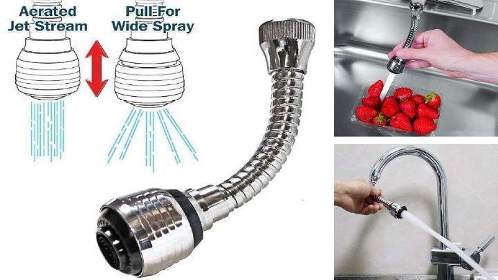 Water Faucet - 360 Degree Rotation Flexible Water Faucet Sprayer