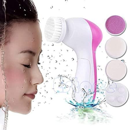 5 in 1 Portable Electric Facial Cleaner Battery Powered Multifunction Massager,